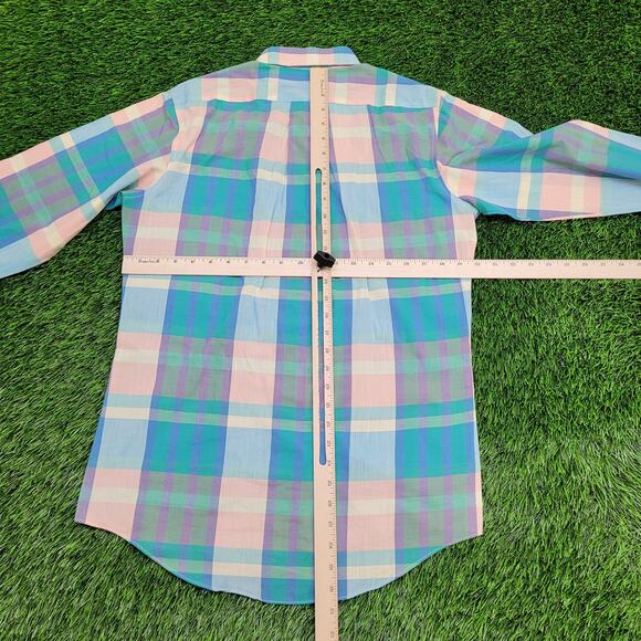 Vintage 80s LEE Western Hippie Shirt S/M 20x30 Plaid Snap USA - Picture 4 of 10